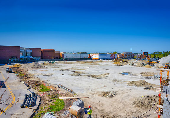 Photo series of Lynnhaven Mall parking ramp demolition, Virginia Beach
